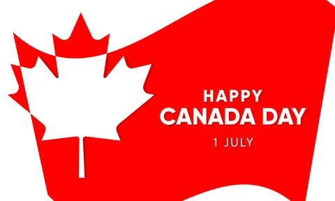 Happy Canada Day background with red maple leaf Illustrazione stock