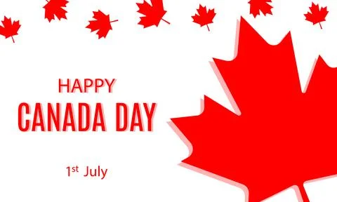 Happy Canada Day background with red maple leaf Stock Illustration