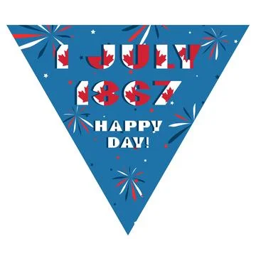 Happy Canada day card. Pattern with National flag red and white color modern  스톡 일러스트