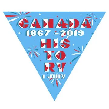 Happy Canada day card. Pattern with National flag red and white color modern  스톡 일러스트