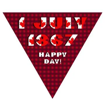 Happy Canada day card. Pattern with red and white color modern typography for Illustrazione stock