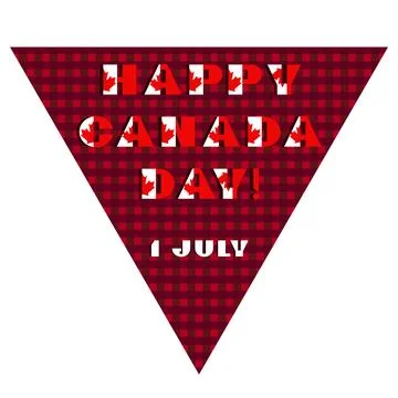 Happy Canada day card. Pattern with red and white color modern typography for Stock Illustration