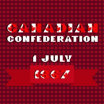 Happy Canada day card. Pattern with red and white color modern typography for Stock Illustration