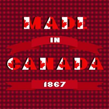 Happy Canada day card. Pattern with red and white color modern typography for Stock Illustration