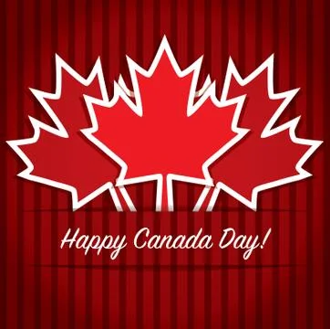 Happy Canada Day card in vector format. Stock Illustration