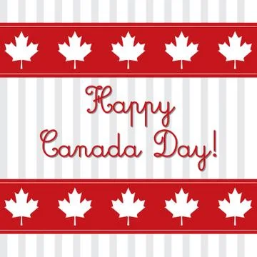 Happy Canada Day card in vector format. Stock Illustration
