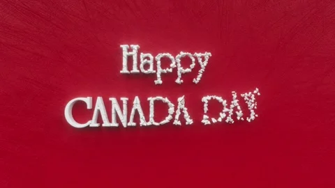 Happy Canada day, first july canadian independence text inscription Stock Footage 166994031