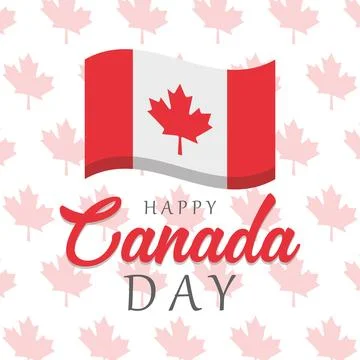 Happy Canada Day flag pattern. Vector Stock Illustration