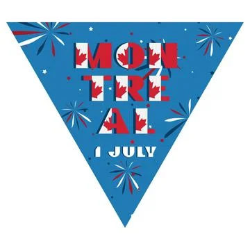 Happy Canada day holyday triangular flag for planar festivals Modern typograp Stock Illustration
