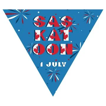 Happy Canada day holyday triangular flag for planar festivals Modern typograp Illustrazione stock