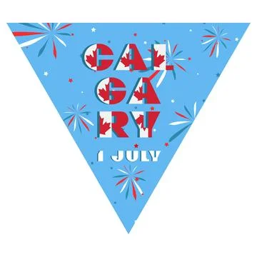 Happy Canada day holyday triangular flag for planar festivals Modern typograp Illustrazione stock