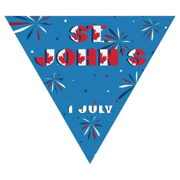 Happy Canada day holyday triangular flag for planar festivals Modern typograp Stock-Illustration
