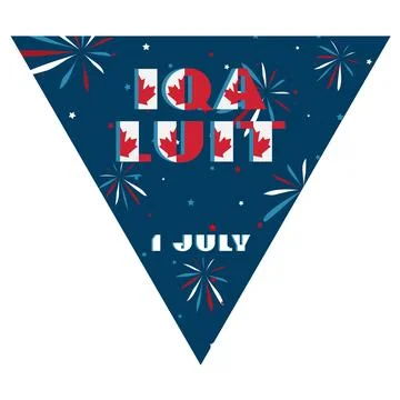 Happy Canada day holyday triangular flag for planar festivals Modern typograp Stock Illustration