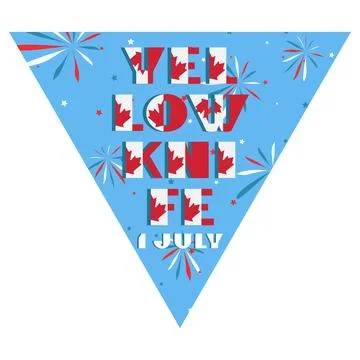 Happy Canada day holyday triangular flag for planar festivals Modern typograp Stock Illustration