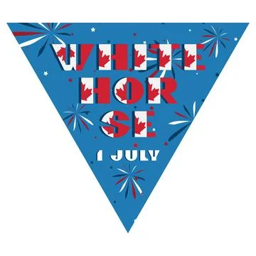 Happy Canada day holyday triangular flag for planar festivals Modern typograp Stock Illustration