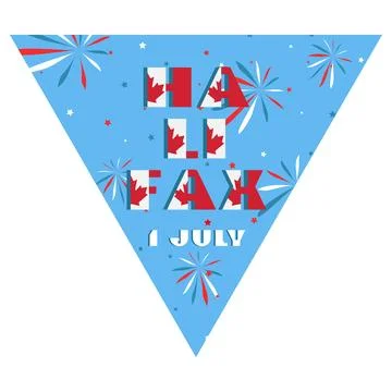 Happy Canada day holyday triangular flag for planar festivals Modern typograp Stock Illustration