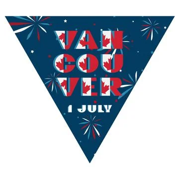 Happy Canada day holyday triangular flag for planar festivals Modern typograp Stock Illustration