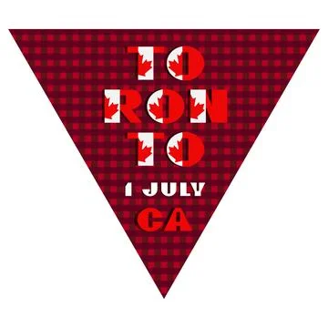 Happy Canada day holyday triangular flag for planar festivals Modern typograp Stock Illustration