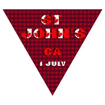 Happy Canada day holyday triangular flag for planar festivals Modern typograp Stock Illustration