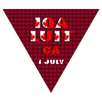 Happy Canada day holyday triangular flag for planar festivals Modern typograp Stock Illustration