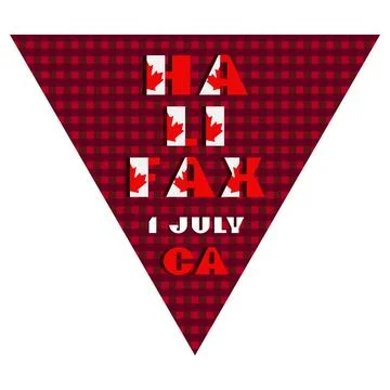 Happy Canada day holyday triangular flag for planar festivals Modern typograp Stock Illustration