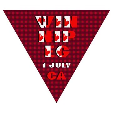 Happy Canada day holyday triangular flag for planar festivals Modern typograp Stock Illustration