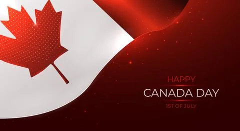 Happy Canada Day modern vector illustration, waving Canada flag, national day Stock Illustration