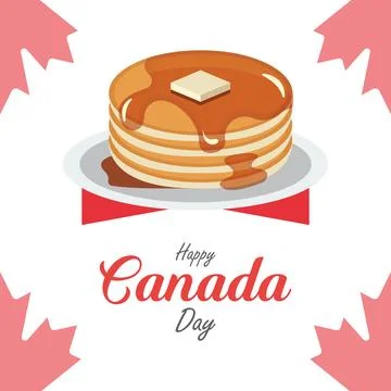 Happy Canada Day pancakes. Vector Stock Illustration