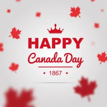 Happy Canada Day poster. Stock Illustration
