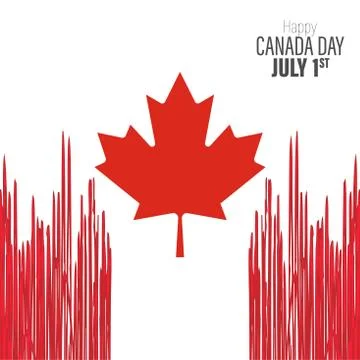 Happy Canada Day poster. Vector illustration greeting card. Canada Maple leav Stockillustratie