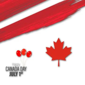 Happy Canada Day poster. Vector illustration greeting card. Canada Maple leav Stock Illustration