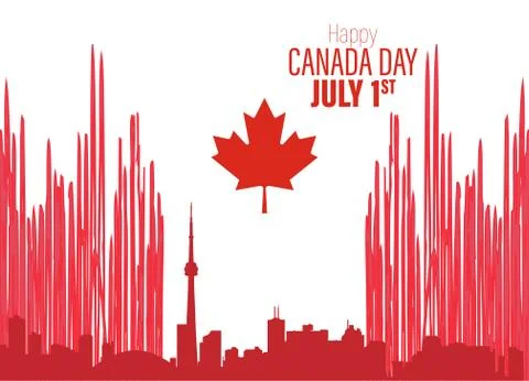 Happy Canada Day poster. Vector illustration greeting card. Canada Maple leav Illustrazione stock