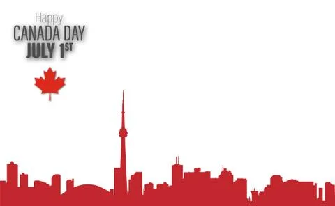 Happy Canada Day poster. Vector illustration greeting card. Canada Maple leav Illustrazione stock