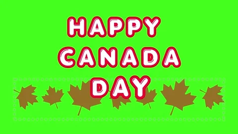 Happy Canada Day Text animation effect with Leaf, Canada Day celebratory Stock Footage 338277796