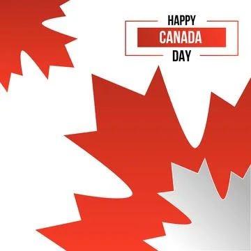 Happy Canada Day, vector banner, red and white colors Stock Illustration