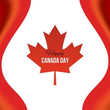 Happy Canada Day, vector banner, red and white colors Stock Illustration