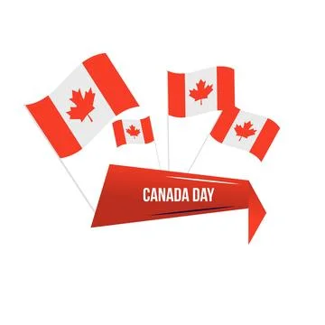 Happy Canada Day, vector banner, red and white colors Stock Illustration