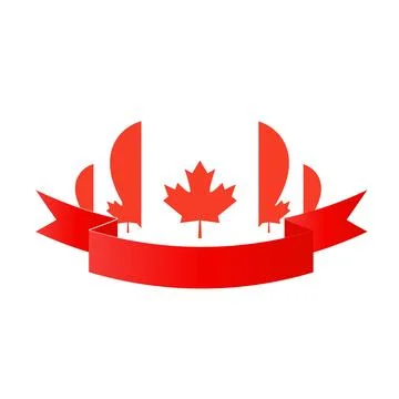 Happy Canada Day, vector banner, red and white colors Stock Illustration