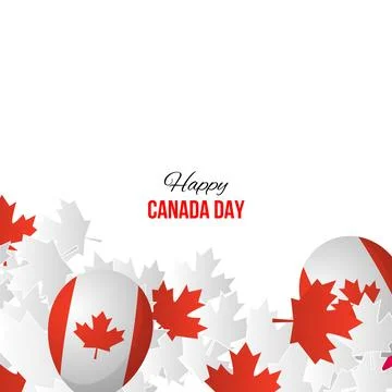 Happy Canada Day, vector banner, red and white colors Stock Illustration