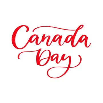 Happy Canada day vector card. Handwritten lettering. Illustrazione stock