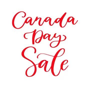 Happy Canada day vector card. Handwritten lettering. Calligraphy sticker. Stock Illustration