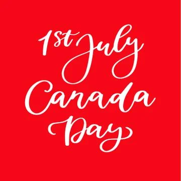 Happy Canada day vector card. Handwritten lettering. Calligraphy sticker. Stock Illustration