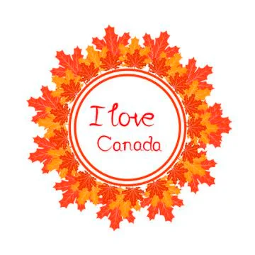 Happy canada day vector template with maple leaves Stock Illustration