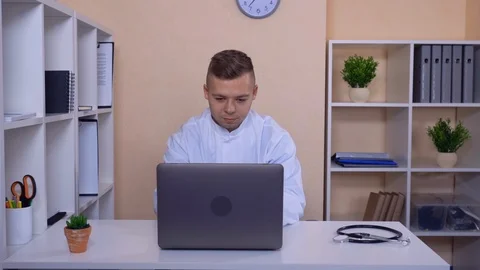 Happy candid therapist at work Stock Footage 112096668