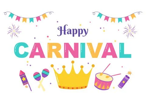 Happy Carnival Celebration Background Vector Illustration. People festival Wi Illustration