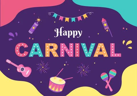 Happy Carnival Celebration Background Vector Illustration. People festival Wi Illustration