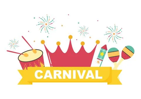 Happy Carnival Celebration Background Vector Illustration. People festival Wi 스톡 일러스트
