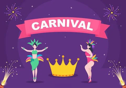 Happy Carnival Celebration Background Vector Illustration. People festival Wi Stock-Illustration
