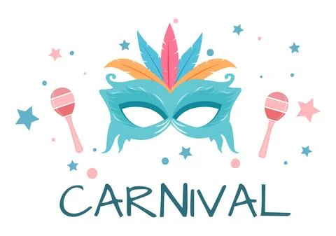 Happy Carnival Celebration Background Vector Illustration. People festival Wi Stock-Illustration