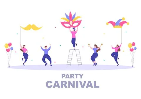 Happy Carnival Celebration Background Vector Illustration. People festival Wi Stock-Illustration